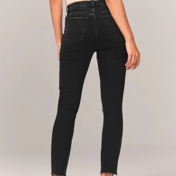 Abercrombie & Fitch Denim - Abercrombie & Fitch High Rise skinny jeans 26 washed distressed black